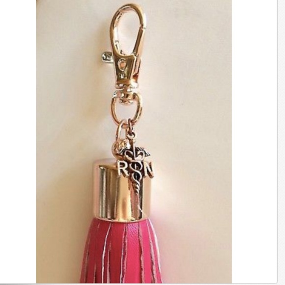 RN Caduceus Nursing Keychain Purse Charm Tassel Nurse Graduation Gift - Picture 4 of 7